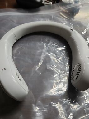 White Neckband Personal Fan - Lightweight Hands-Free Cooling